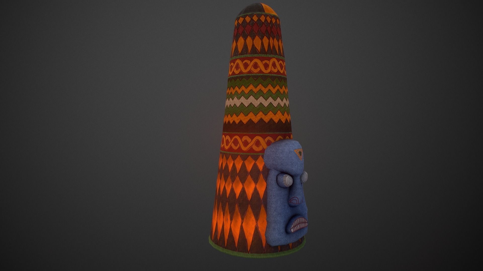 Yoruba crown Low-poly 3D model_3