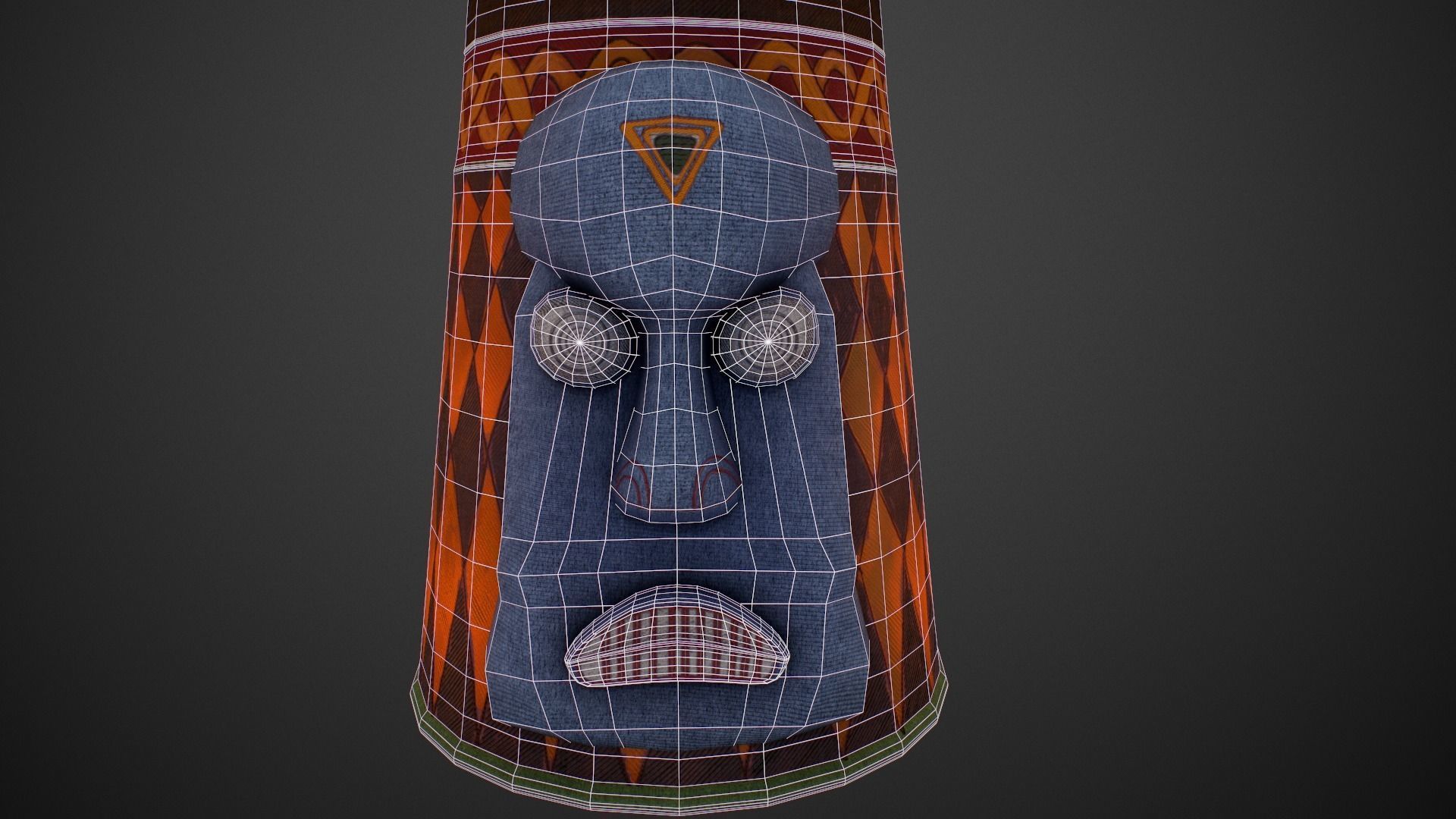 Yoruba crown Low-poly 3D model_4