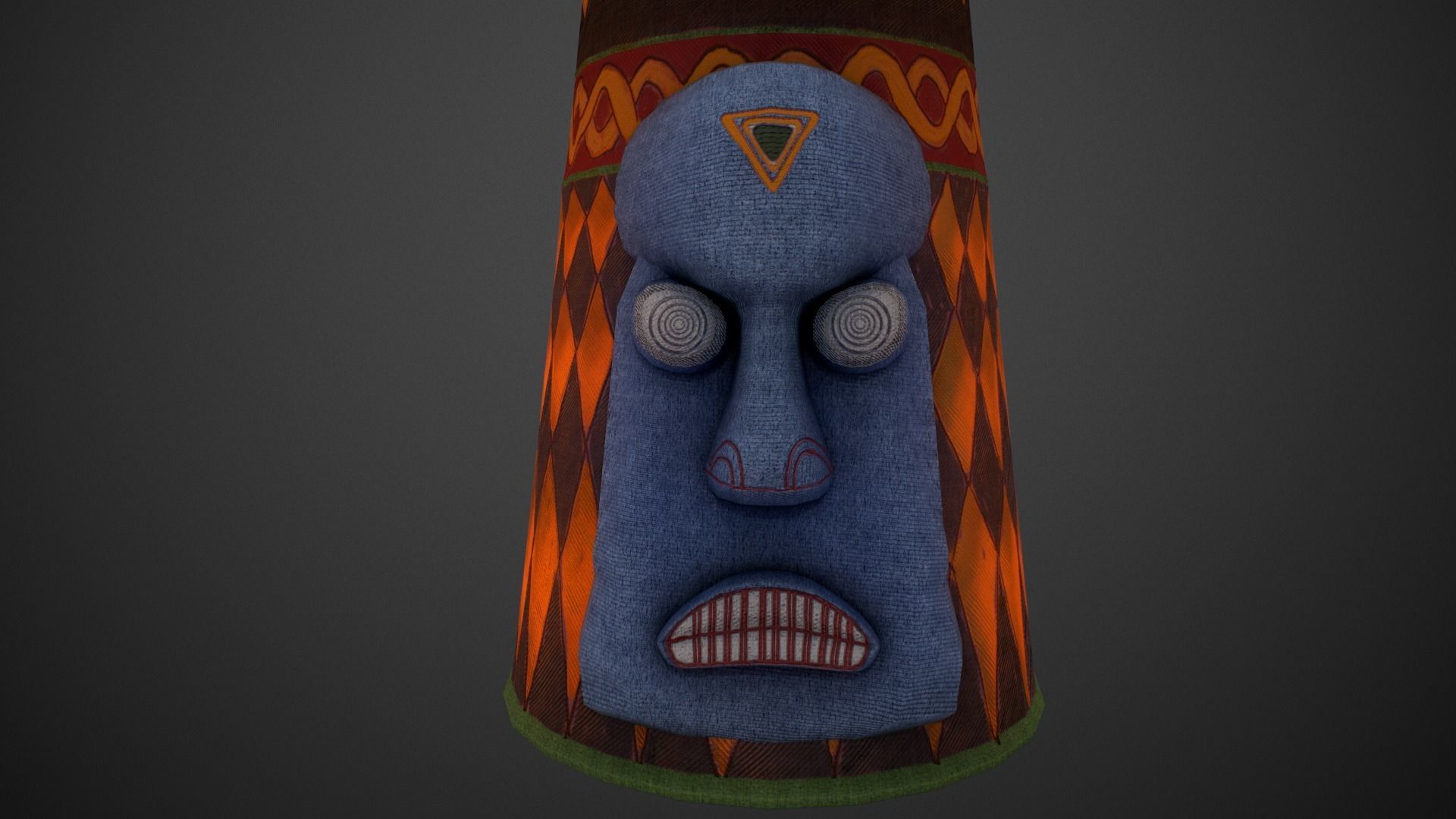 Yoruba crown Low-poly 3D model_2