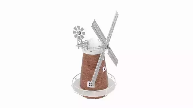  Thaxted Windmill  Low-poly 3D model