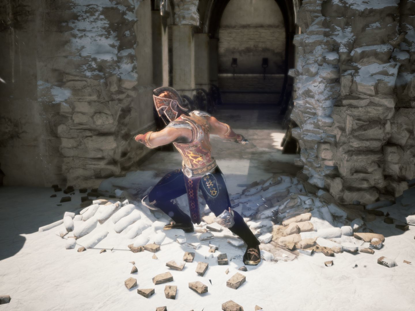 Ancient Warrior for UNREAL Low-poly 3D model_6