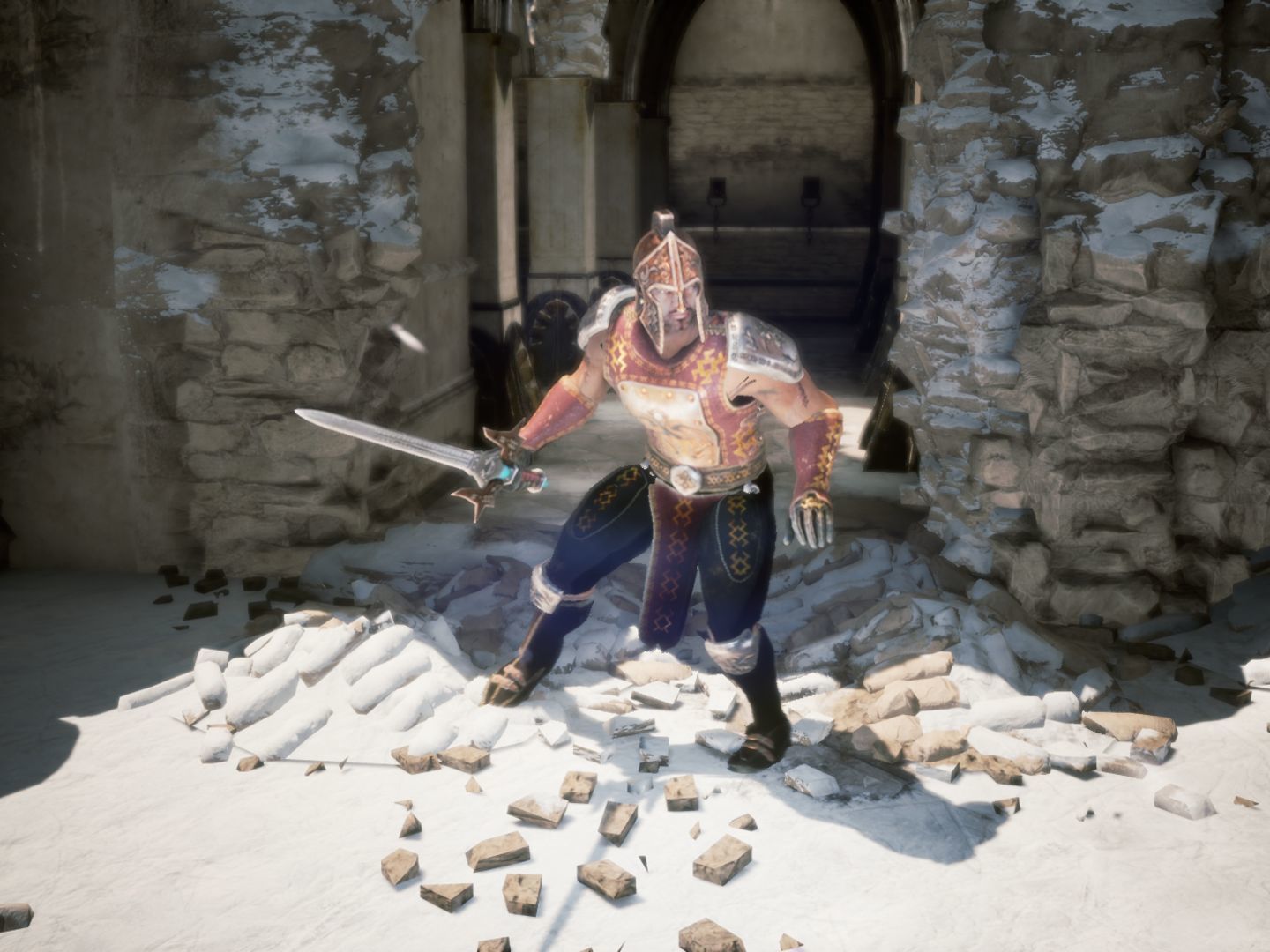 Ancient Warrior for UNREAL Low-poly 3D model_3