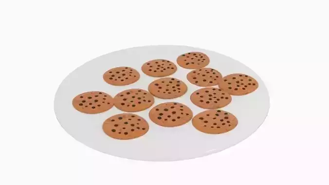 Chocolate Cookies Platter  3D model