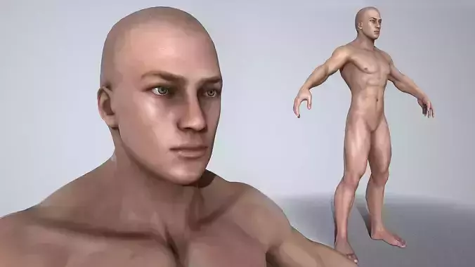 Male 3d model Low polly and high polly  Low-poly 3D model