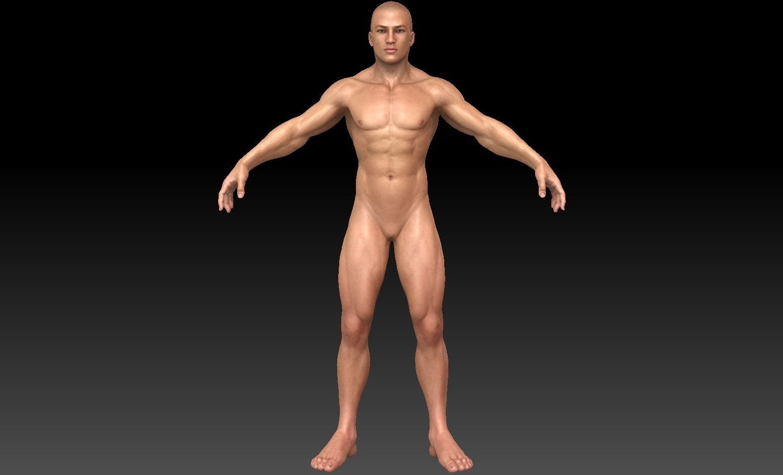 Male 3d model Low polly and high polly  Low-poly 3D model_9