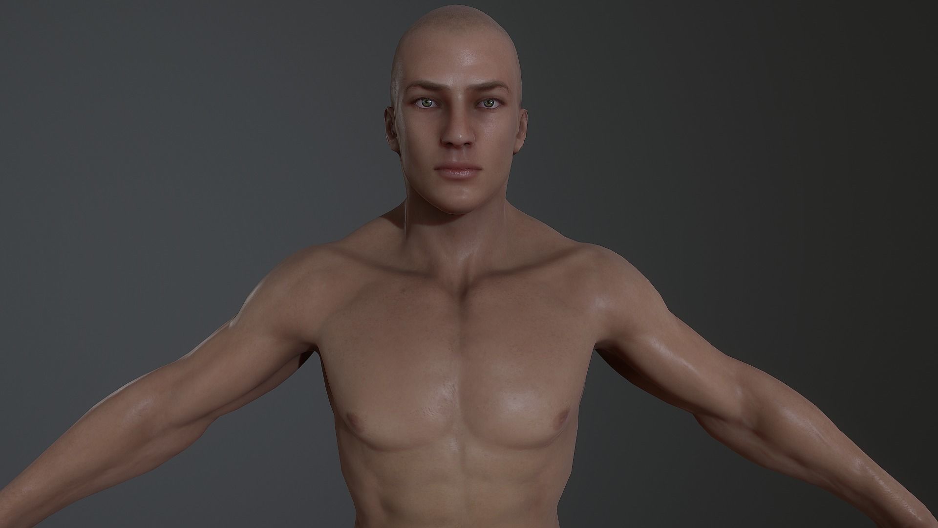 Male 3d model Low polly and high polly  Low-poly 3D model_3