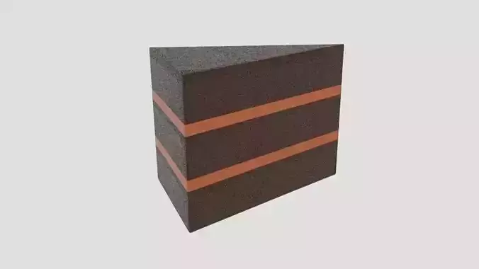  Chocolate Cake Slice  Low-poly 3D model