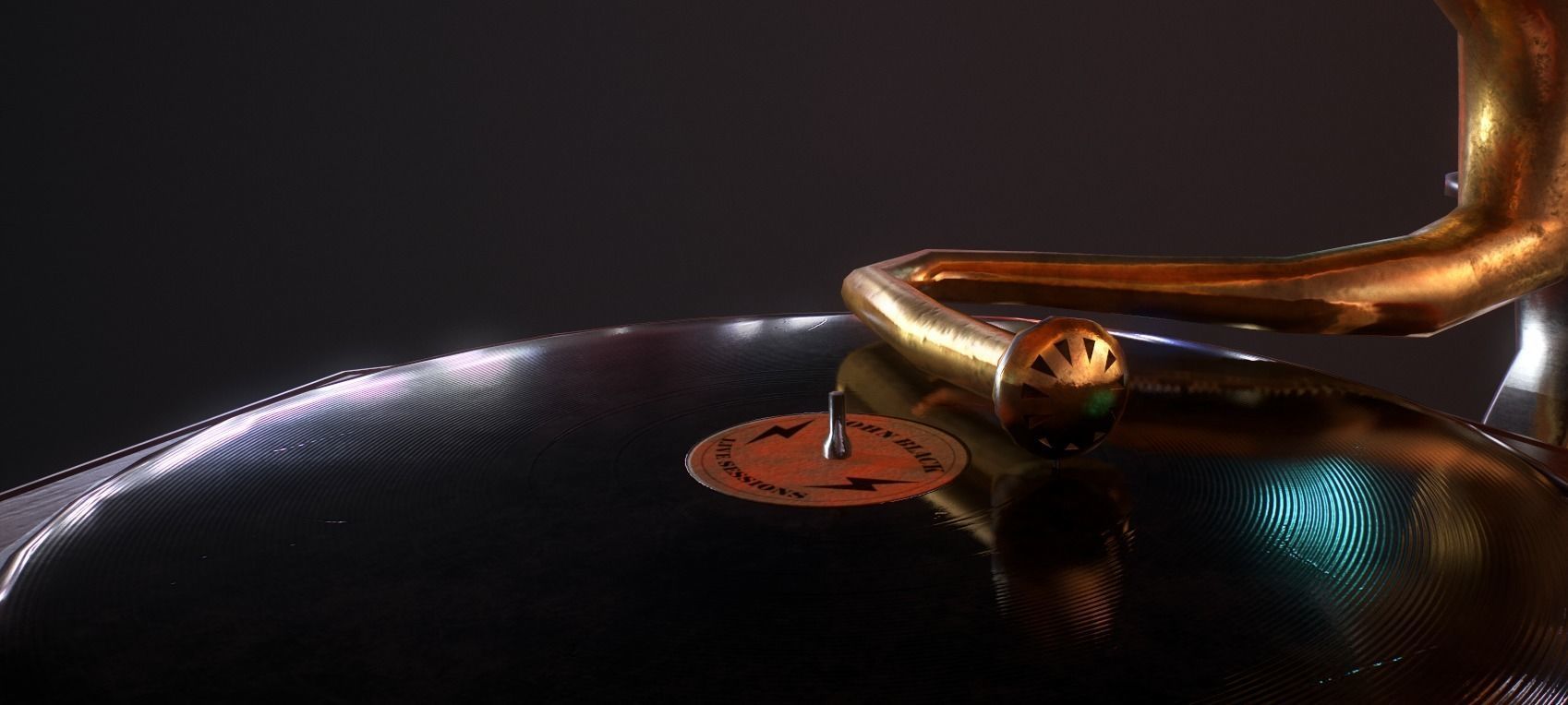 Gramophone Low-poly 3D model_2