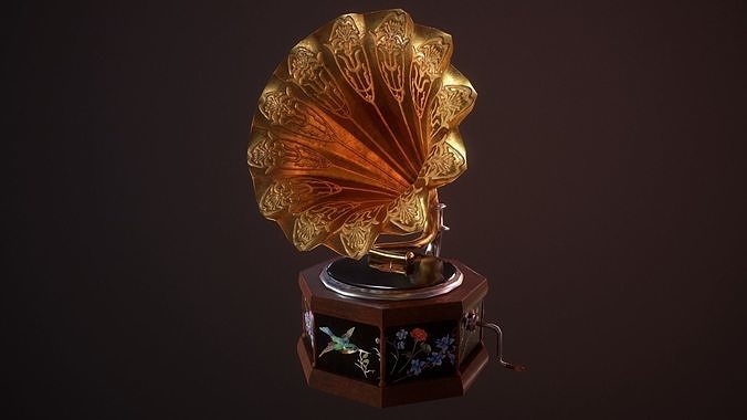 Gramophone Low-poly 3D model