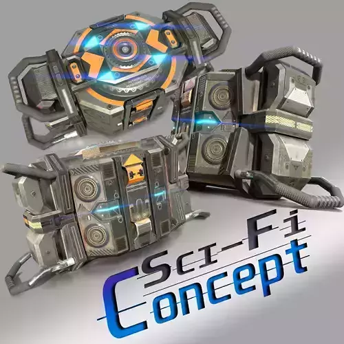 Sci fi device - Cyberpunk design - PBR   Low-poly 3D model