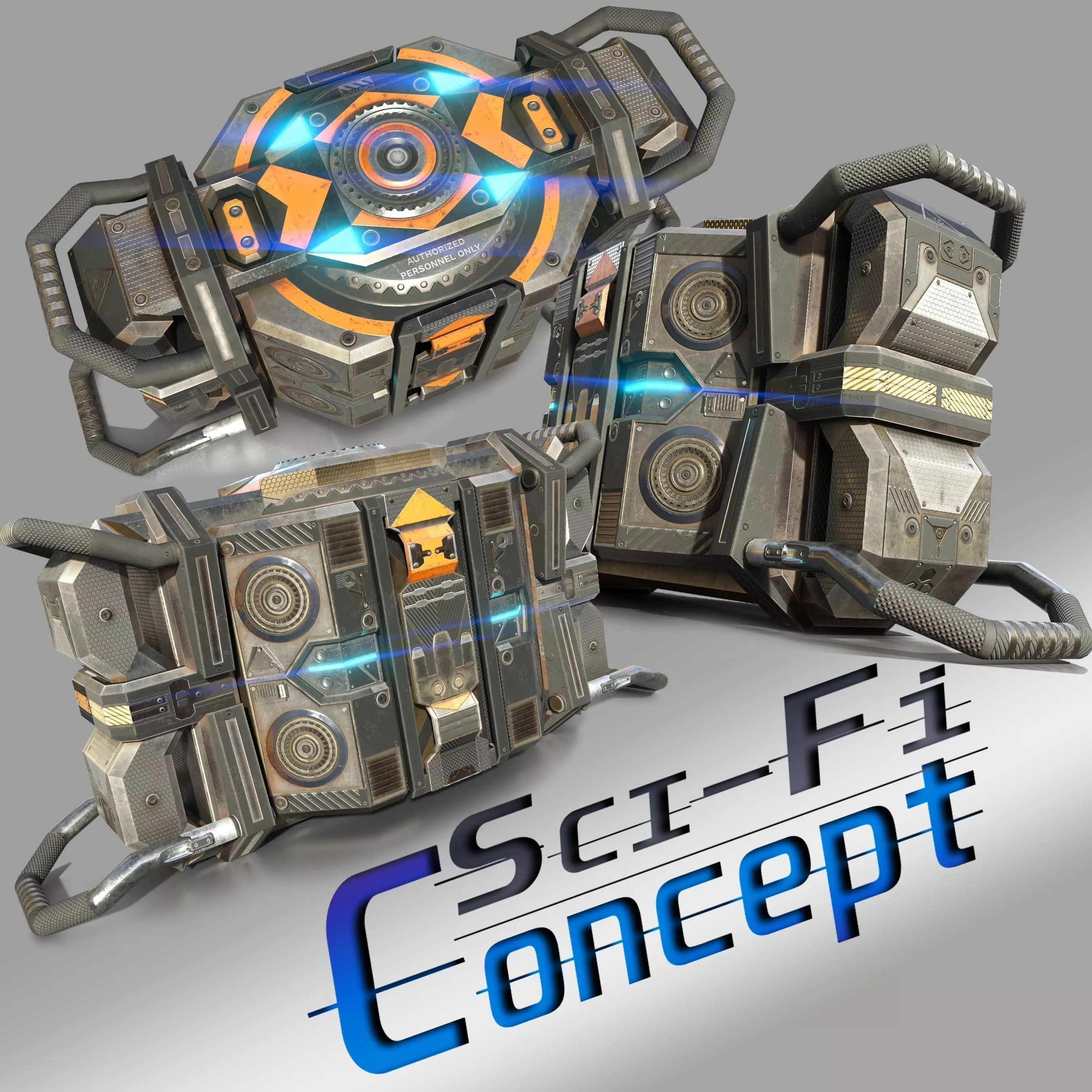 Sci fi device - Cyberpunk design - PBR Low-poly 3D model