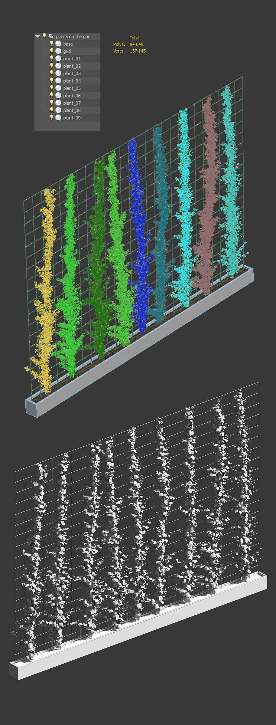 Vertical plant partition 3D model_4