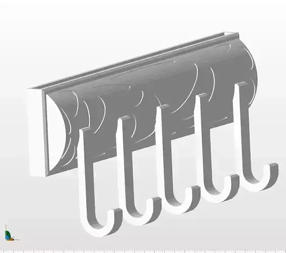 Key Holder with 5 Hooks Stylish Voronoi Pattern and Mail Slot 3D print model