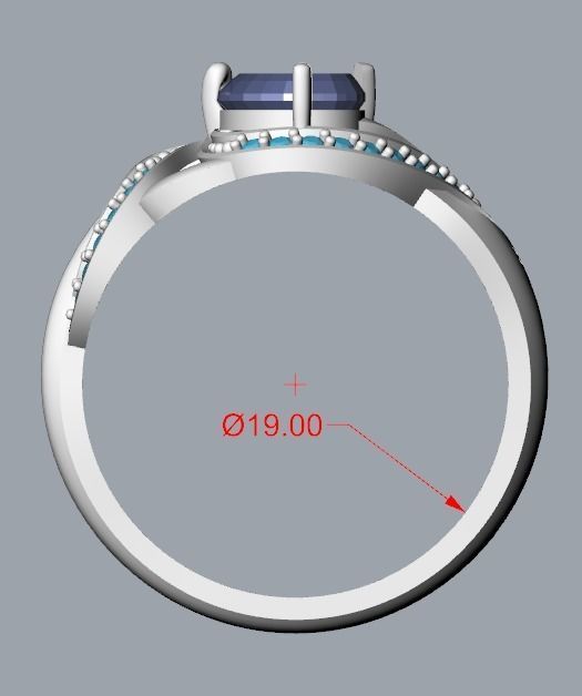 Women ring sapphire and diamonds 3dm stl 3D print model 3D print model_19