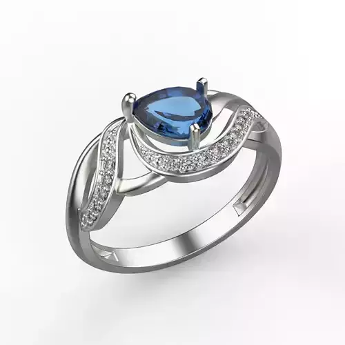 Women ring sapphire and diamonds 3dm stl 3D print model 3D print model Women ring sapphire and diamonds 3dm stl 3D print model 3D print model