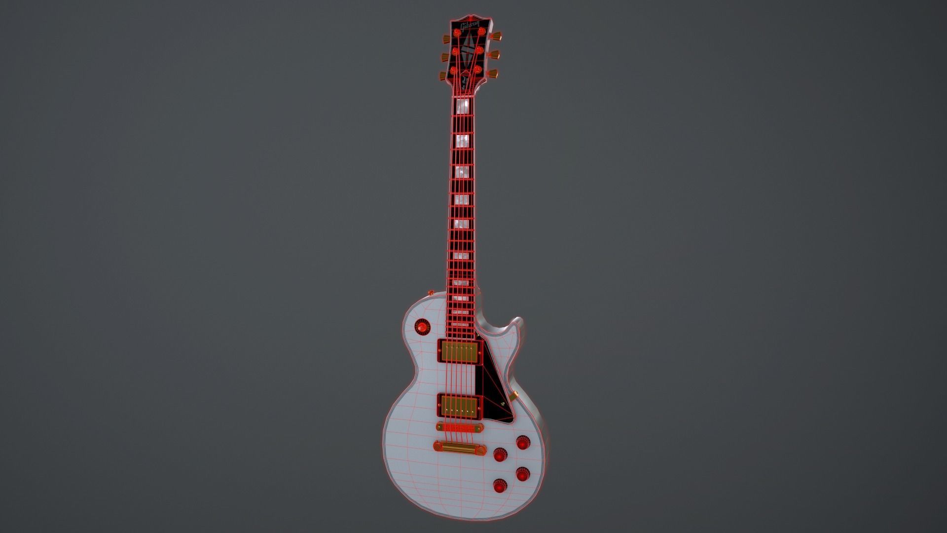 Gibson Les Paul Custom Electric Guitar Low-poly 3D model_9