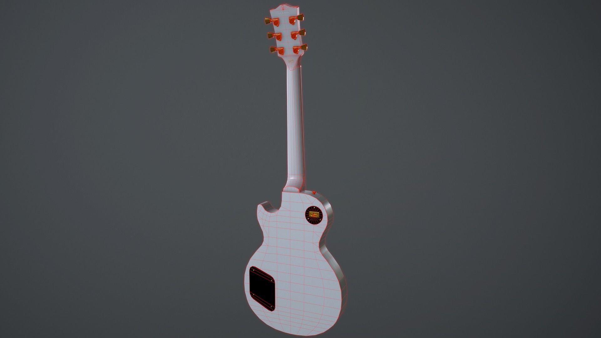 Gibson Les Paul Custom Electric Guitar Low-poly 3D model_10