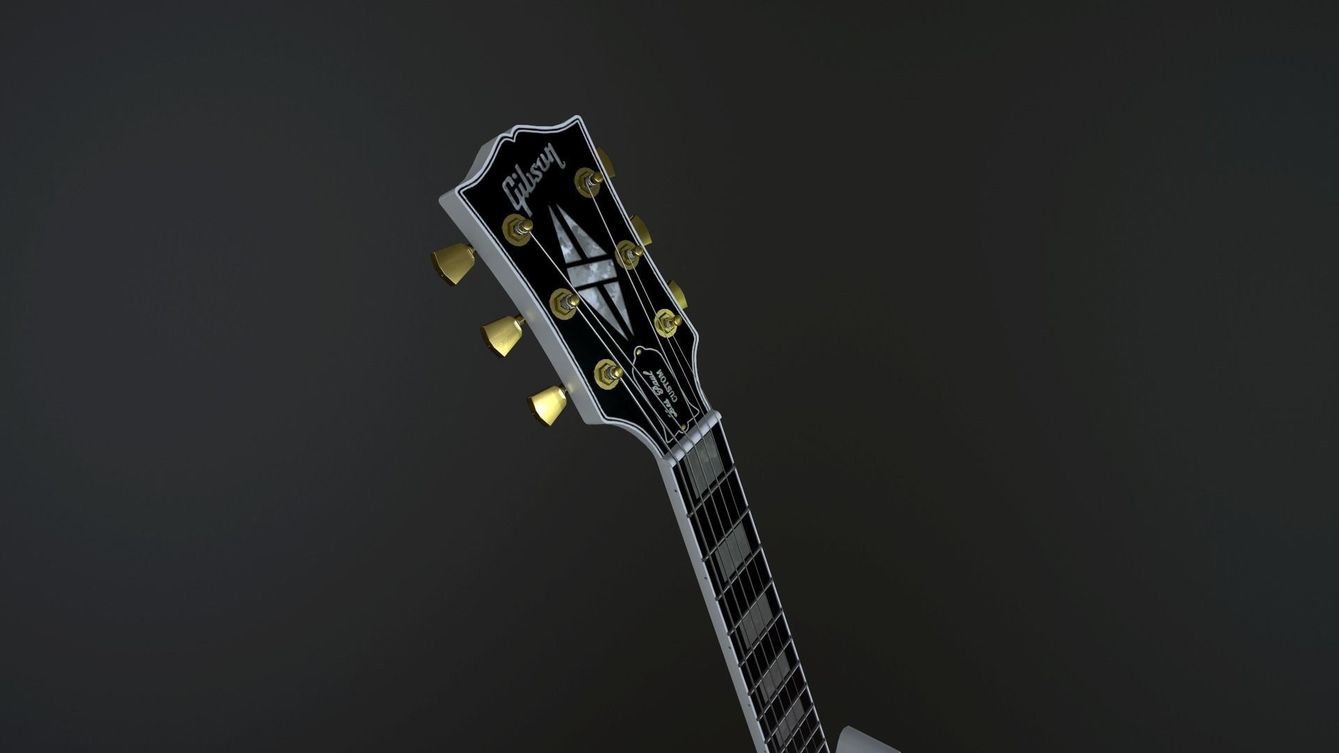 Gibson Les Paul Custom Electric Guitar Low-poly 3D model_6
