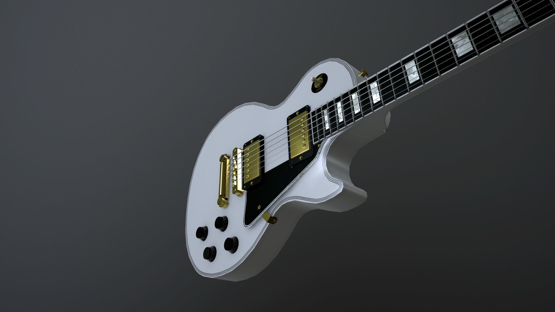 Gibson Les Paul Custom Electric Guitar Low-poly 3D model_5