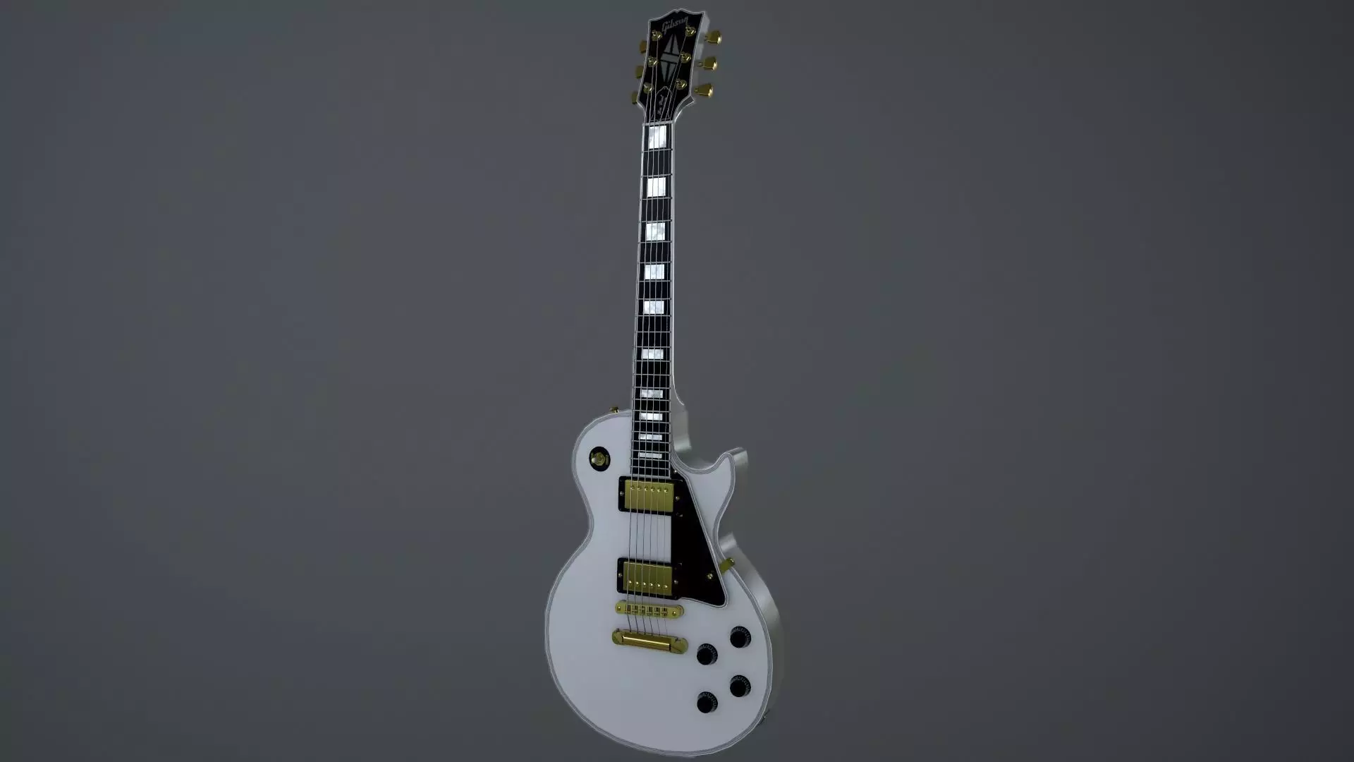 Gibson Les Paul Custom Electric Guitar Low-poly 3D model_0