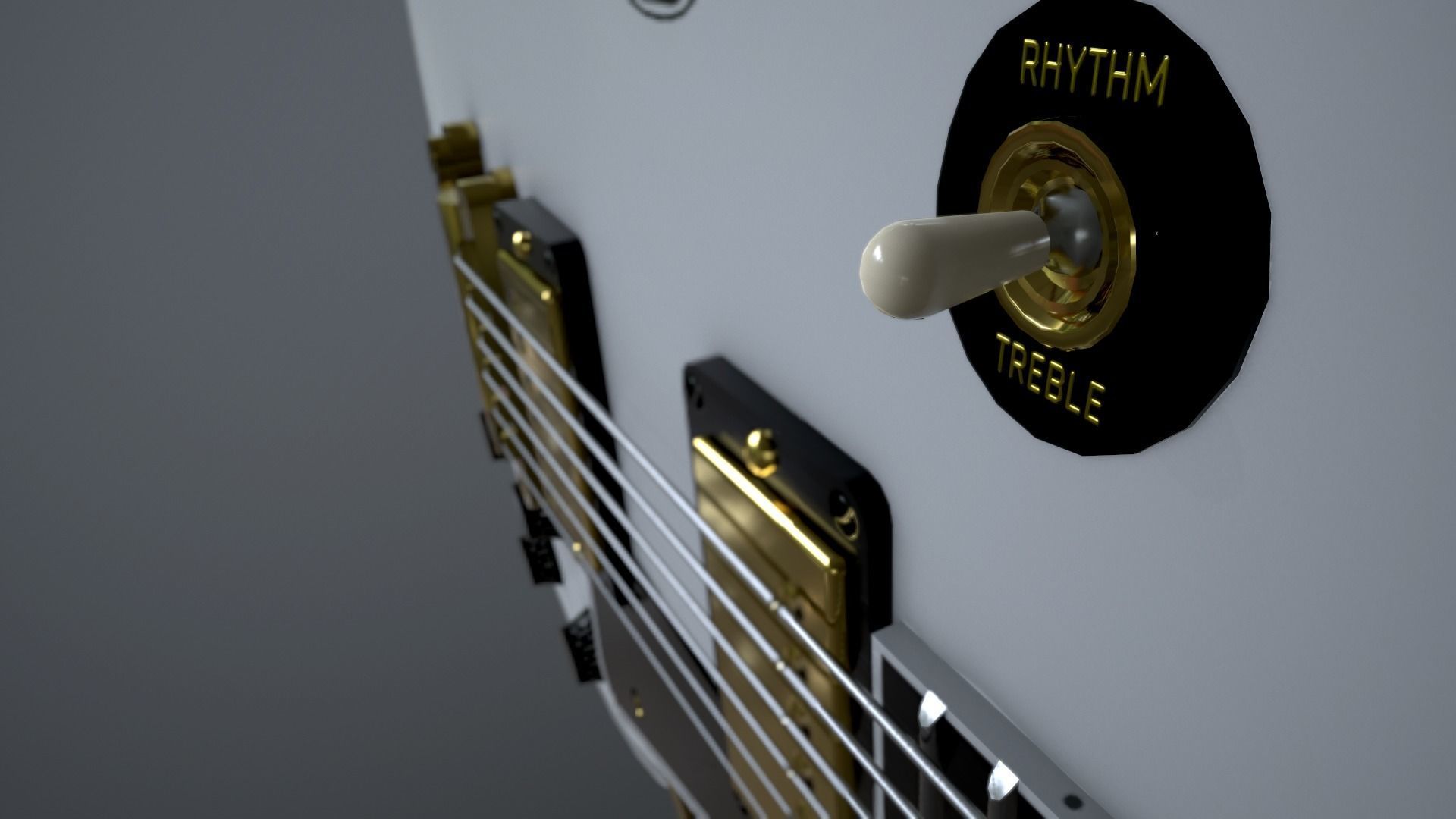 Gibson Les Paul Custom Electric Guitar Low-poly 3D model_8