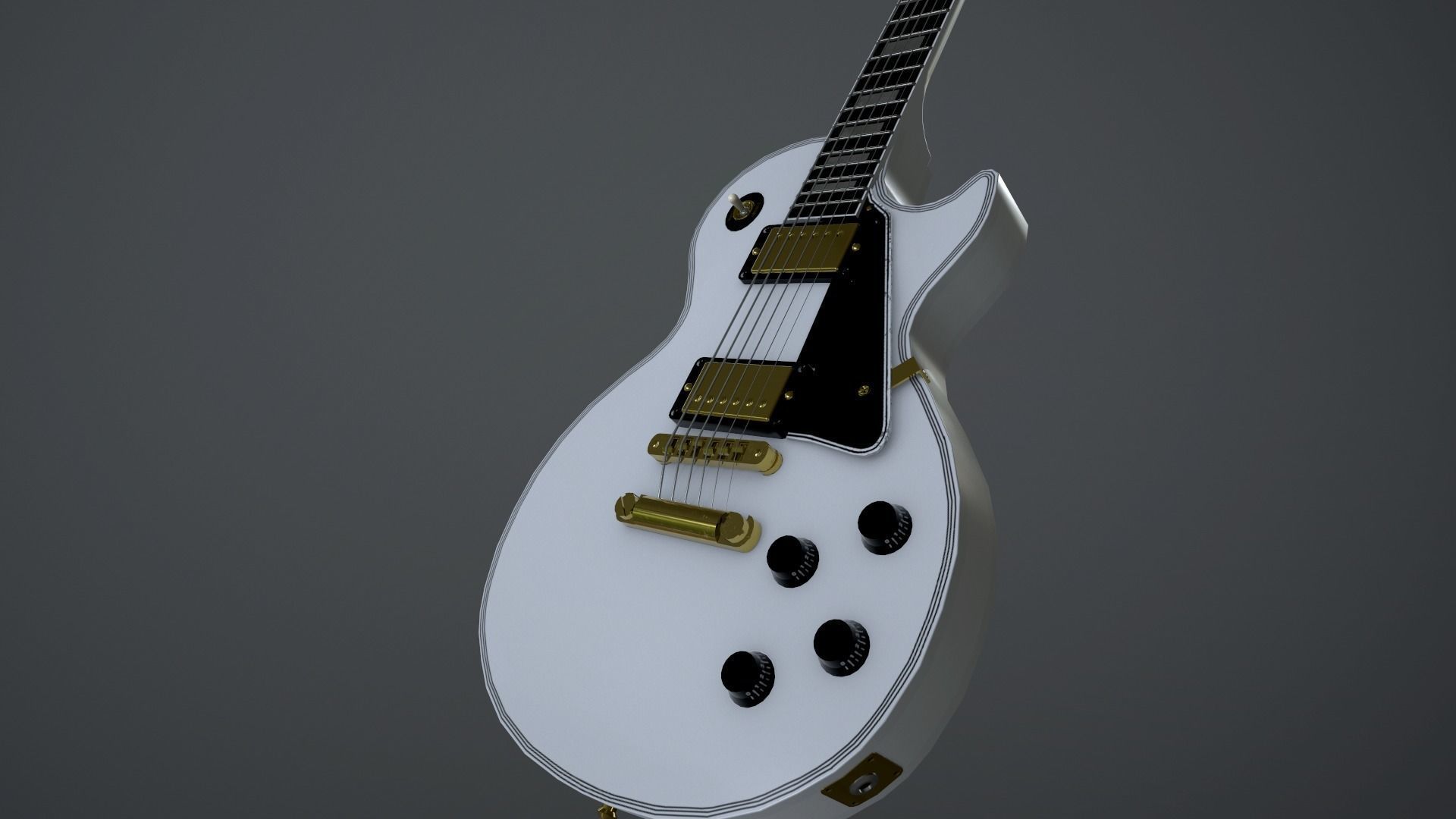 Gibson Les Paul Custom Electric Guitar Low-poly 3D model_3