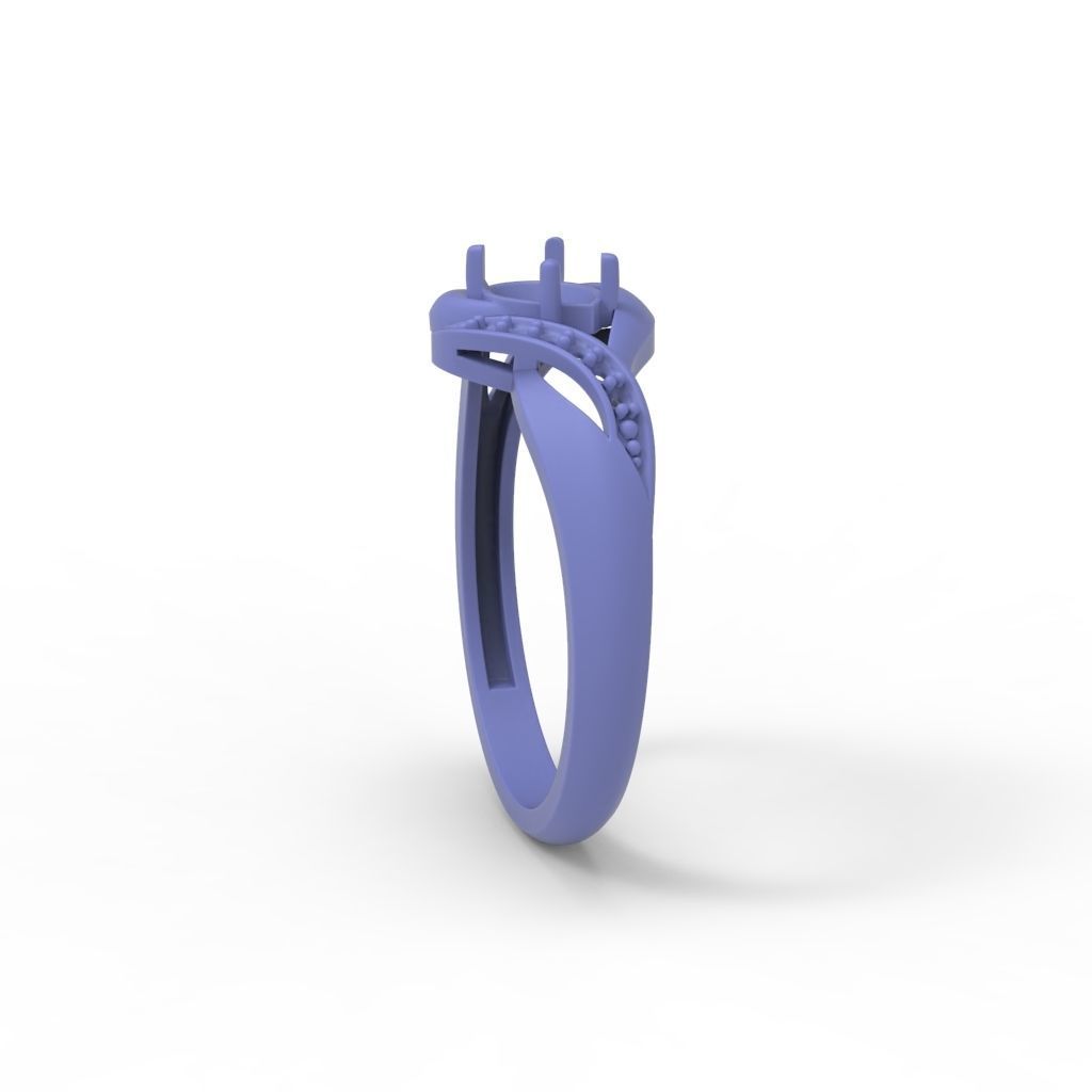 Women Ring sapphire and diamonds 3dm stl 3D print model 3D print model_31