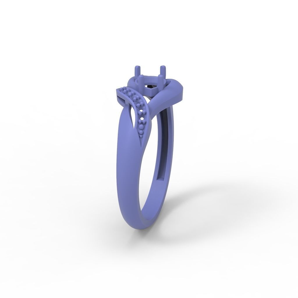 Women Ring sapphire and diamonds 3dm stl 3D print model 3D print model_30
