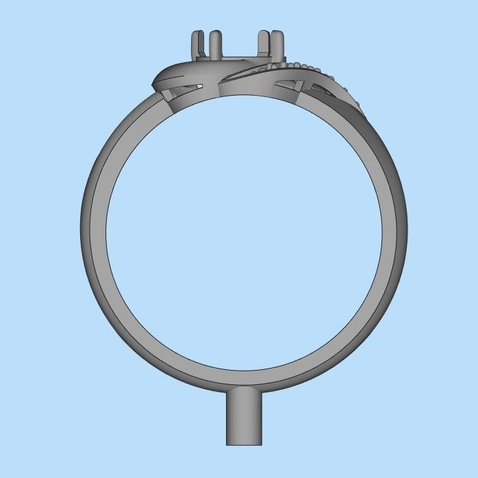 Women Ring sapphire and diamonds 3dm stl 3D print model 3D print model_51