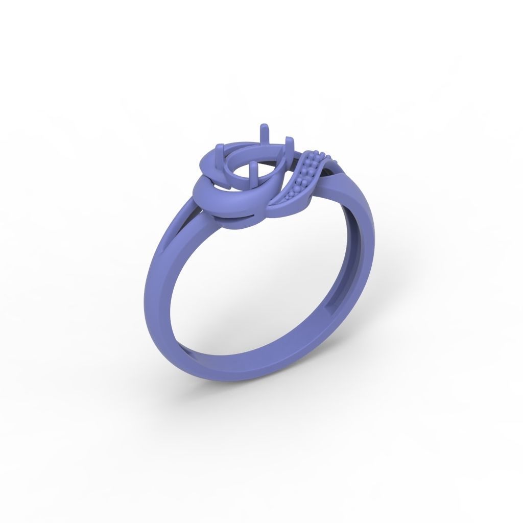 Women Ring sapphire and diamonds 3dm stl 3D print model 3D print model_28