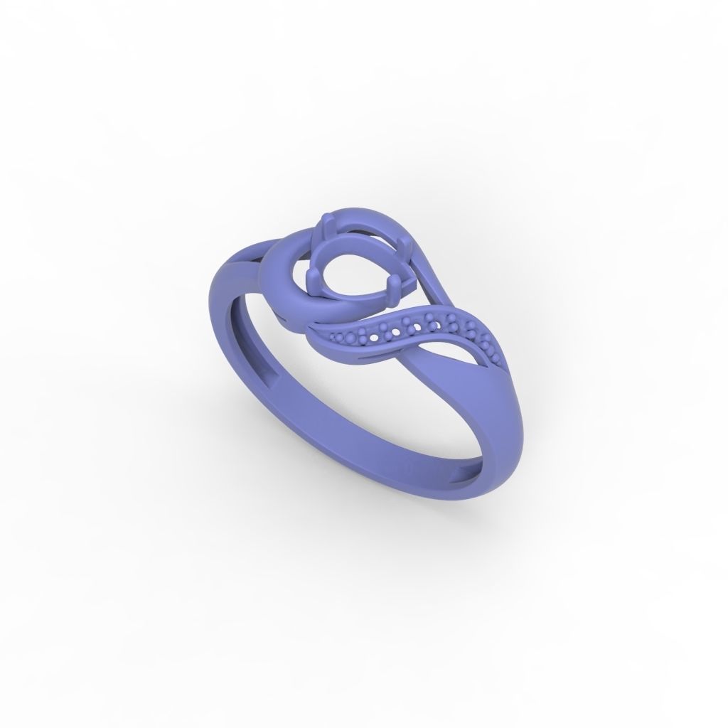 Women Ring sapphire and diamonds 3dm stl 3D print model 3D print model_22