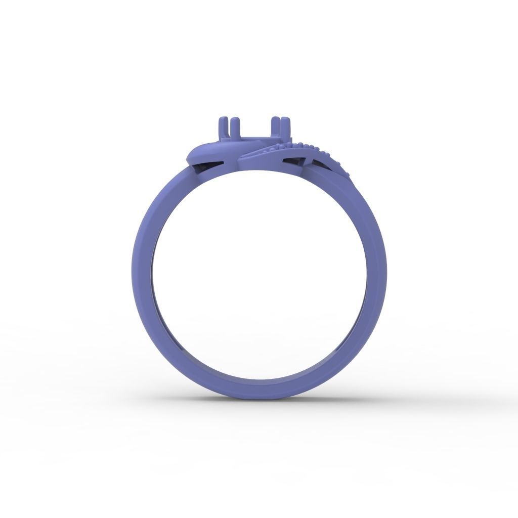 Women Ring sapphire and diamonds 3dm stl 3D print model 3D print model_33