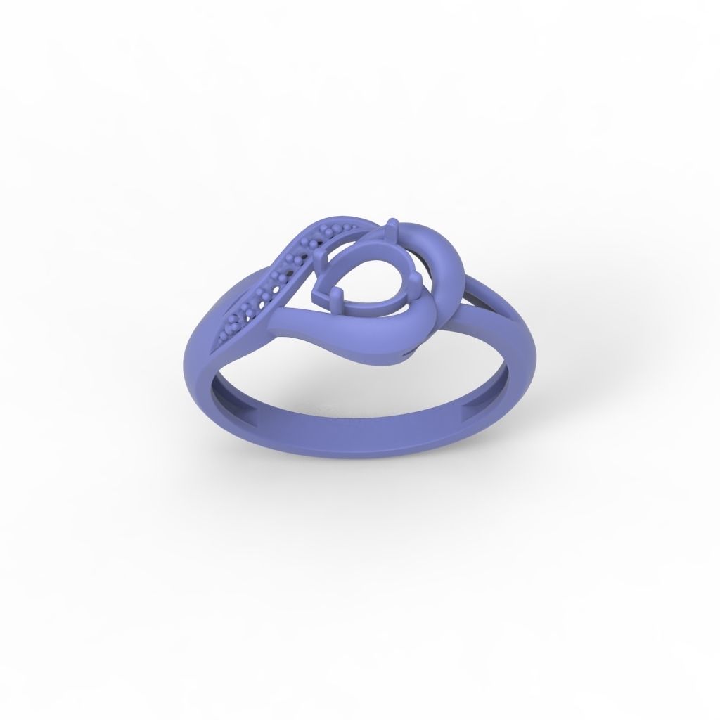 Women Ring sapphire and diamonds 3dm stl 3D print model 3D print model_21