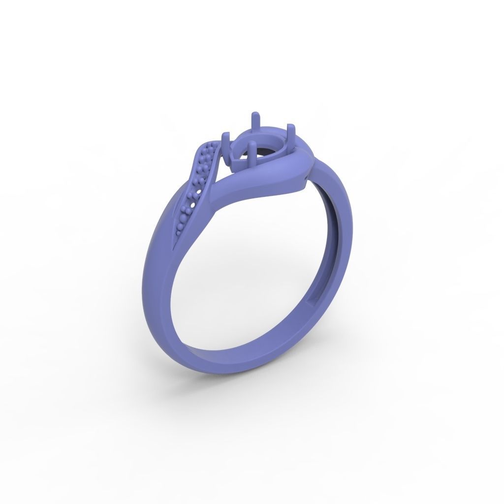 Women Ring sapphire and diamonds 3dm stl 3D print model 3D print model_27