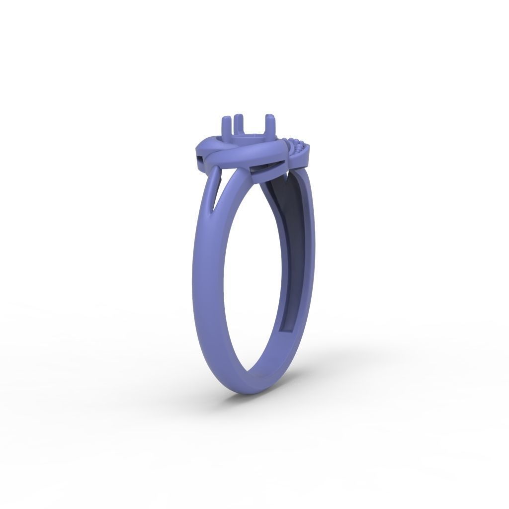 Women Ring sapphire and diamonds 3dm stl 3D print model 3D print model_35