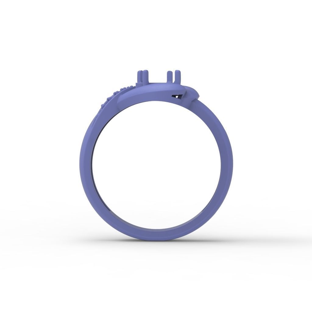 Women Ring sapphire and diamonds 3dm stl 3D print model 3D print model_32