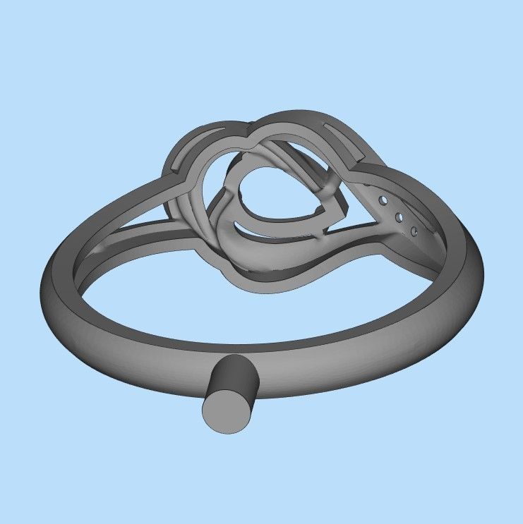 Women Ring sapphire and diamonds 3dm stl 3D print model 3D print model_43