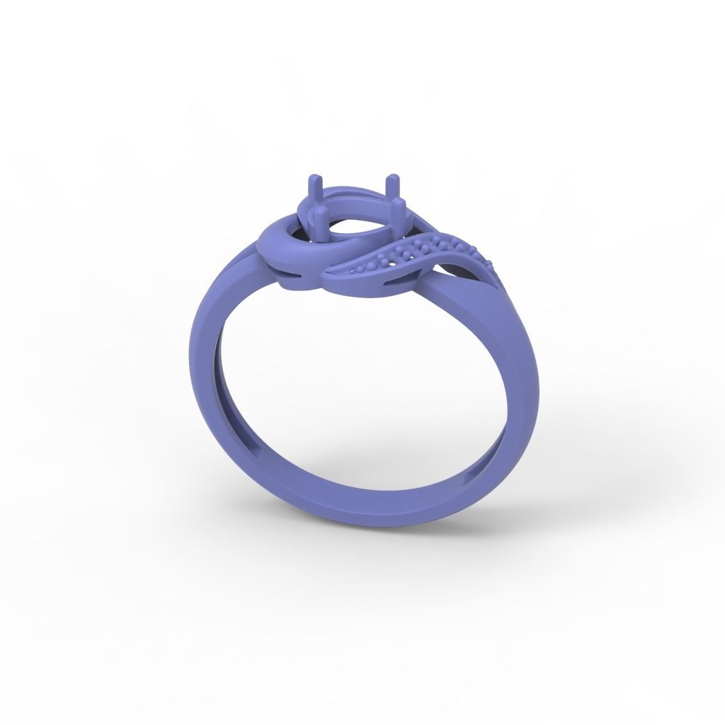 Women Ring sapphire and diamonds 3dm stl 3D print model 3D print model_20