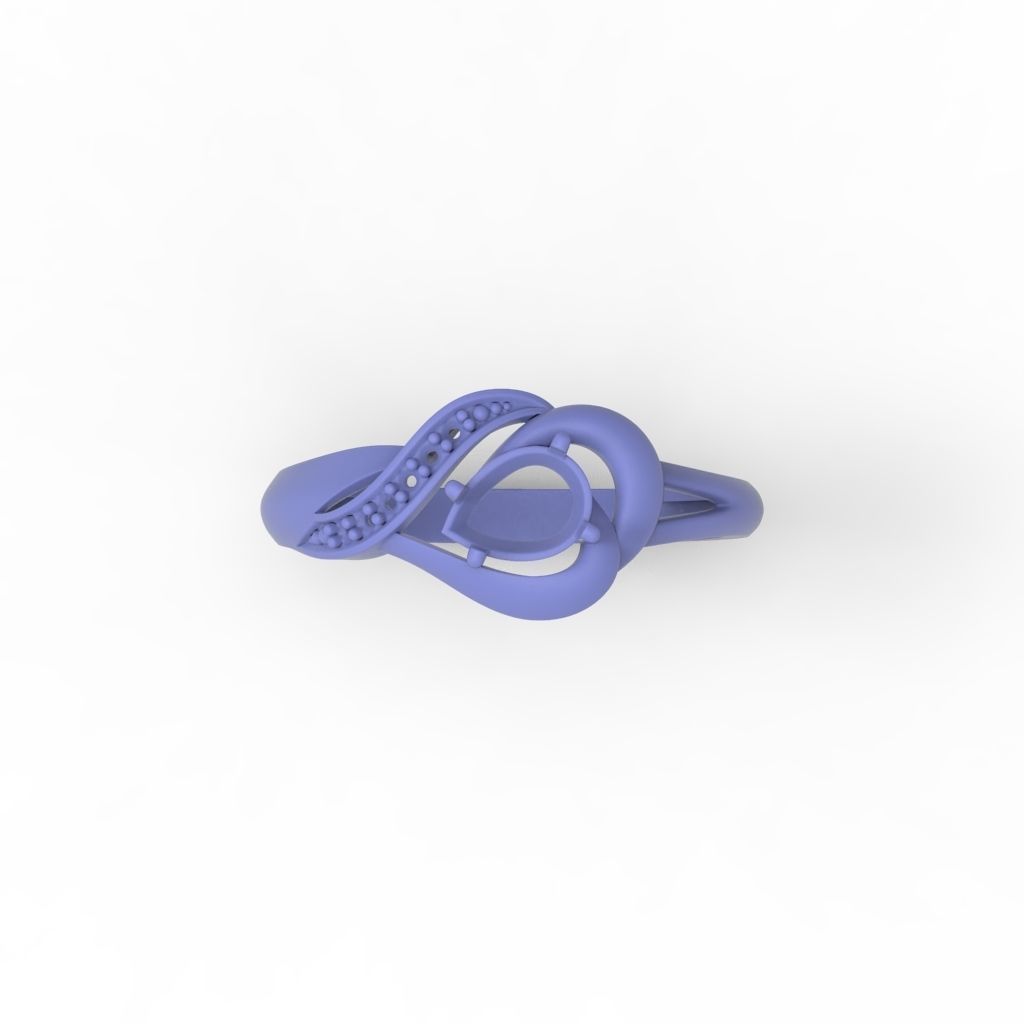 Women Ring sapphire and diamonds 3dm stl 3D print model 3D print model_29