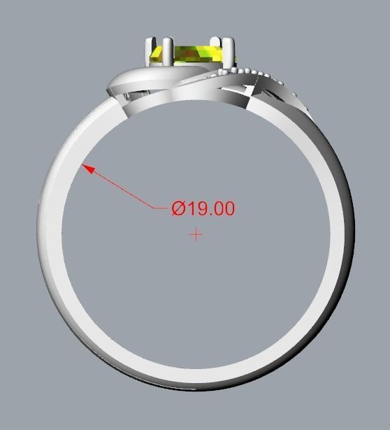 Women Ring sapphire and diamonds 3dm stl 3D print model 3D print model_37