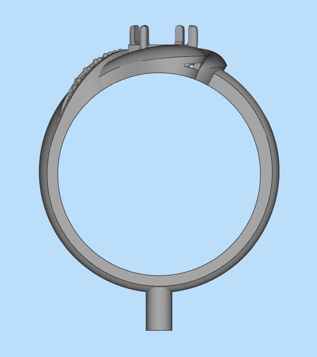 Women Ring sapphire and diamonds 3dm stl 3D print model 3D print model_45