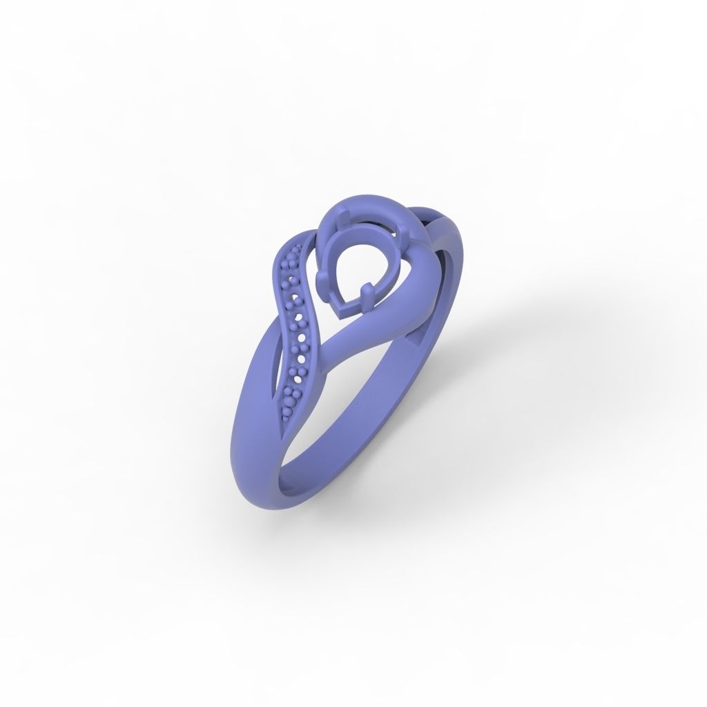 Women Ring sapphire and diamonds 3dm stl 3D print model 3D print model_34