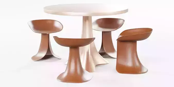 Xavier Lust Floral Stool and Source Table 3D model