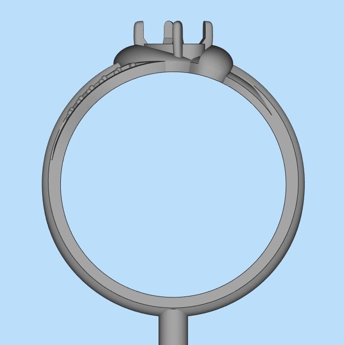 Women Ring with oval cut gem and diamonds 3dm stl  3D print model_26