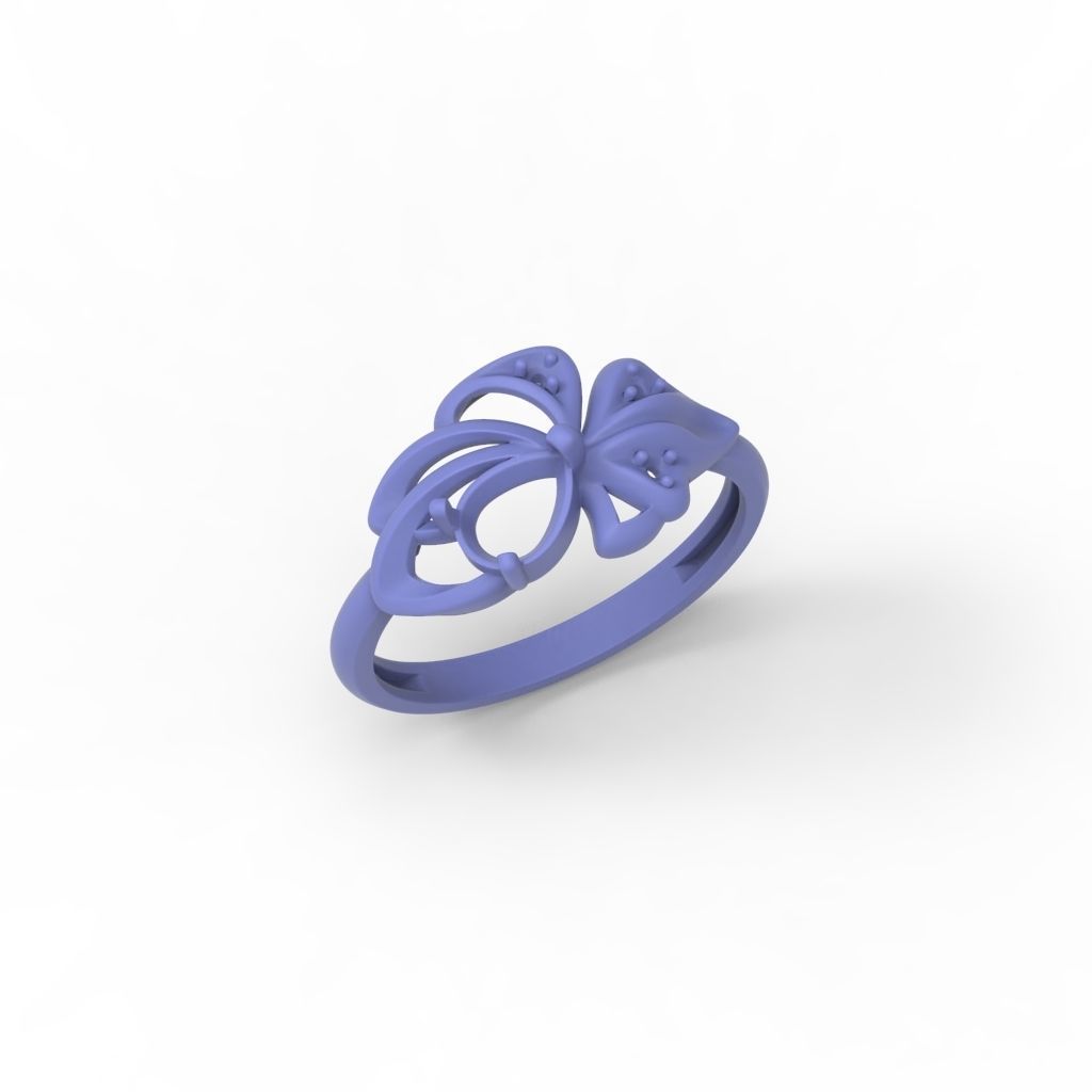 Women Ring with gems and diamonds 3dm stl 3D print model 3D print model_30