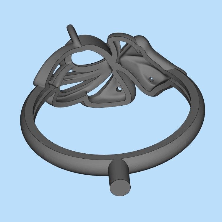 Women Ring with gems and diamonds 3dm stl 3D print model 3D print model_38