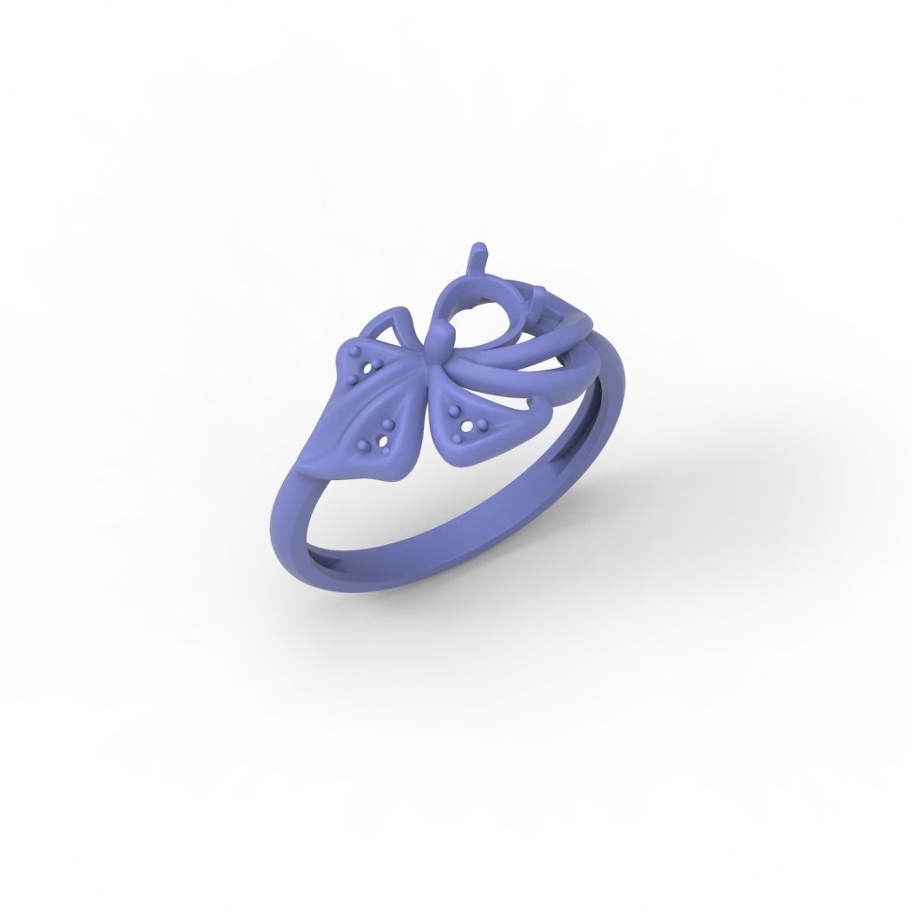 Women Ring with gems and diamonds 3dm stl 3D print model 3D print model_29