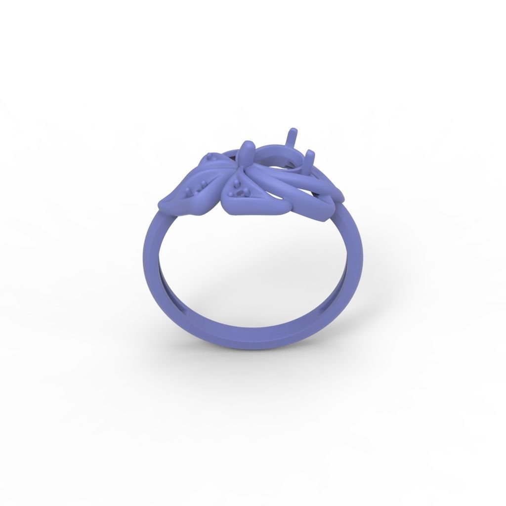 Women Ring with gems and diamonds 3dm stl 3D print model 3D print model_25