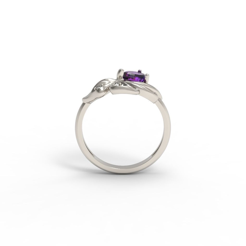 Women Ring with gems and diamonds 3dm stl 3D print model 3D print model_14