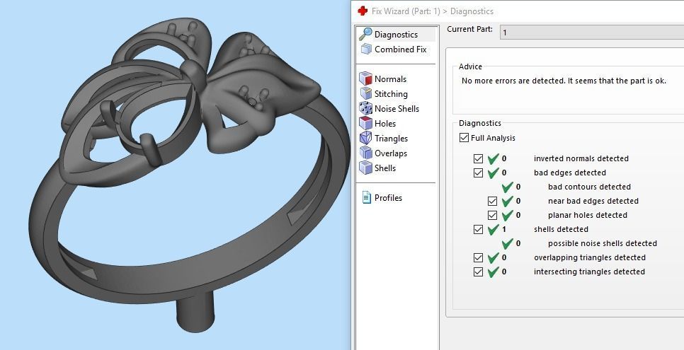 Women Ring with gems and diamonds 3dm stl 3D print model 3D print model_35